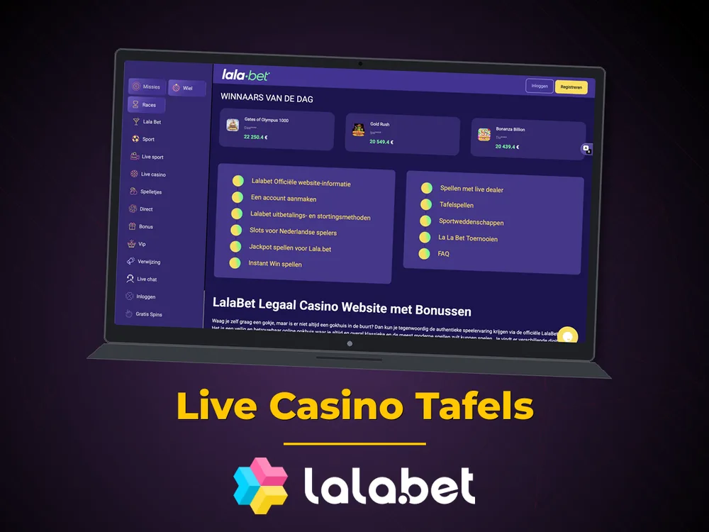 lalabet - Live Casino Tafels