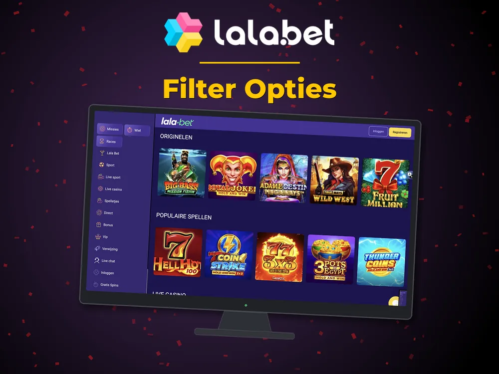 lalabet - Filter Opties